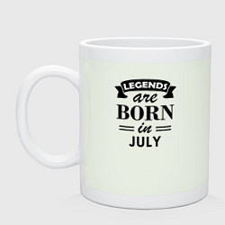 Кружка керамическая Legends are born in july, цвет: фосфор