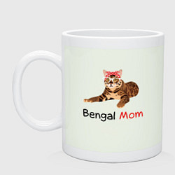 Кружка керамическая Мама бенгальского кота, цвет: фосфор