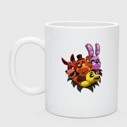 Кружка керамическая Five Nights At Freddys, цвет: белый