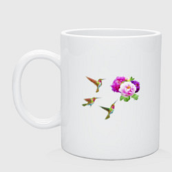 Кружка керамическая Колибри, цвет: белый