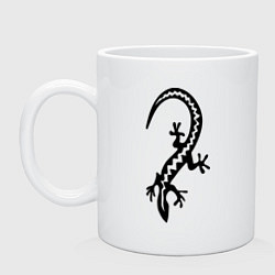 Кружка керамическая Ящерка парная, цвет: белый