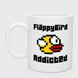 Кружка керамическая FlappyBird addicted, цвет: белый