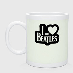 Кружка керамическая I love Beatles - Я люблю Битлз, цвет: фосфор