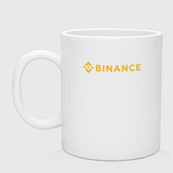 Кружка керамическая BINANCE БИНАНС БИРЖА, цвет: белый