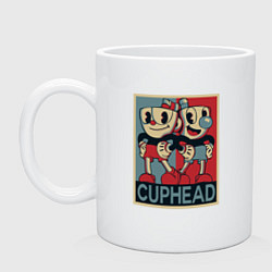 Кружка керамическая CUPHEAD, цвет: белый