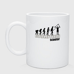 Кружка керамическая Эволюция трюкового самоката, цвет: белый