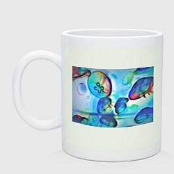Кружка керамическая Медузы в море, цвет: фосфор