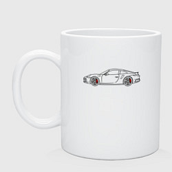 Кружка керамическая Porsche 911 Tubro S, цвет: белый