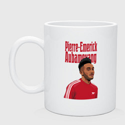 Кружка керамическая Pierre-Emerick Aubameyang Arsenal Striker, цвет: белый