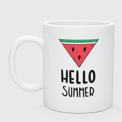 Кружка керамическая HELLO SUMMER, цвет: белый