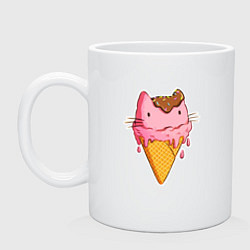 Кружка керамическая Cat Ice Cream, цвет: белый