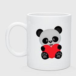 Кружка керамическая Love Панда, цвет: белый