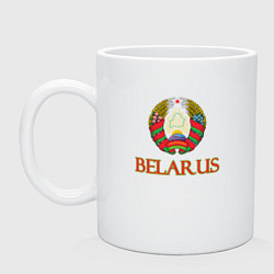 Кружка керамическая Герб Belarus, цвет: белый