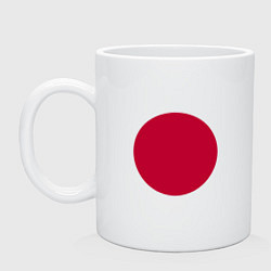Кружка керамическая Япония Японский флаг, цвет: белый
