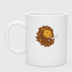 Кружка керамическая Lion Rawr, цвет: белый