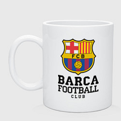 Кружка керамическая Barcelona Football Club, цвет: белый