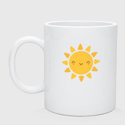 Кружка керамическая Smiling Sun, цвет: белый