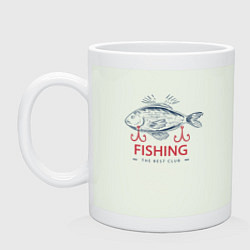 Кружка керамическая Лучший рыболовный клуб, цвет: фосфор