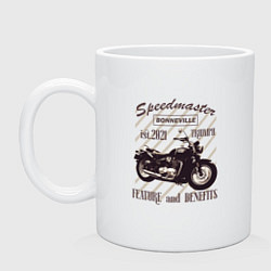 Кружка керамическая Triumph speedmaster bonneville, цвет: белый