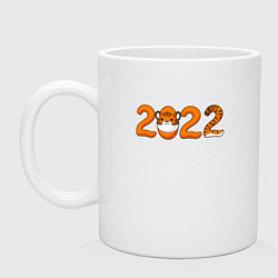 Кружка керамическая Год Тигра - 2022, цвет: белый