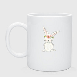 Кружка керамическая Милый кролик, цвет: белый