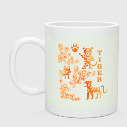 Кружка керамическая Tiger Тигр Этно, цвет: фосфор