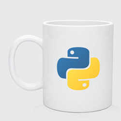 Кружка керамическая Python язык, цвет: белый