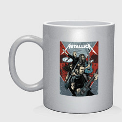 Кружка керамическая Metallica - cool dudes!, цвет: серебряный