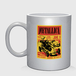 Кружка керамическая Metallica - Iowa speedway playbill, цвет: серебряный