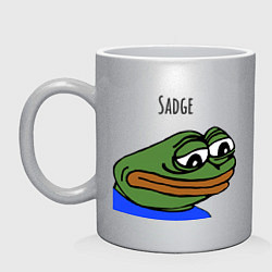 Кружка керамическая Pepe Sadge, цвет: серебряный