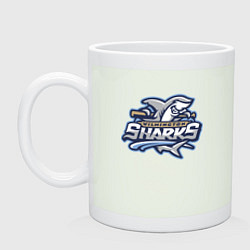 Кружка керамическая Wilmington sharks -baseball team, цвет: фосфор