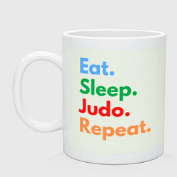 Кружка керамическая Eat Sleep Judo Repeat, цвет: фосфор