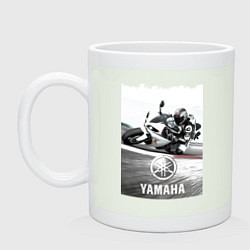 Кружка керамическая YAMAHA на вираже, цвет: фосфор