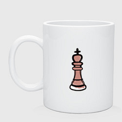Кружка керамическая Шахматный король граффити, цвет: белый