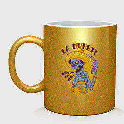 Кружка керамическая La Muerte!, цвет: золотой