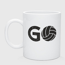 Кружка керамическая Go Volleyball, цвет: белый