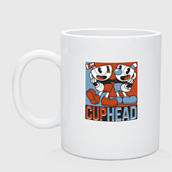 Кружка керамическая Cuphead and Mugman Show, цвет: белый