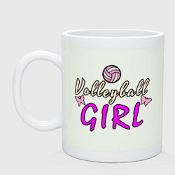 Кружка керамическая Volleyball - Girl, цвет: фосфор