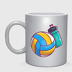 Кружка керамическая Ball & Water, цвет: серебряный