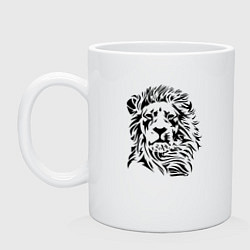 Кружка керамическая Lion Graphics, цвет: белый