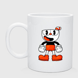 Кружка керамическая Cuphead красная чашечка, цвет: белый