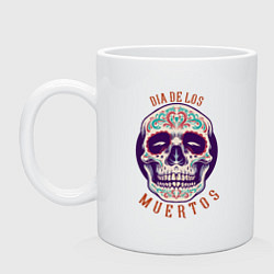 Кружка керамическая De Los Muertos, цвет: белый