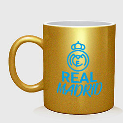 Кружка керамическая Real Madrid Football, цвет: золотой