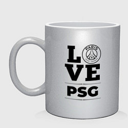 Кружка керамическая PSG Love Классика, цвет: серебряный