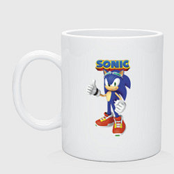 Кружка керамическая Sonic Hedgehog Video game!, цвет: белый