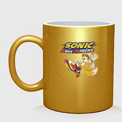 Кружка керамическая Майлз Тейлз Прауэр Sonic Free Riders, цвет: золотой