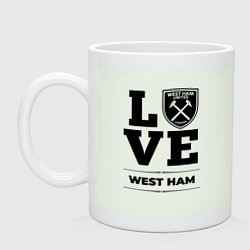 Кружка керамическая West Ham Love Классика, цвет: фосфор