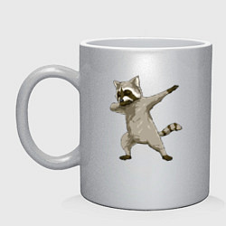 Кружка керамическая Даб енот, цвет: серебряный