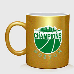 Кружка керамическая Champions - Boston, цвет: золотой