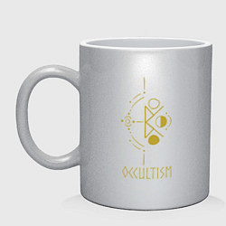 Кружка керамическая Руническая вязь - Оккультизм, цвет: серебряный